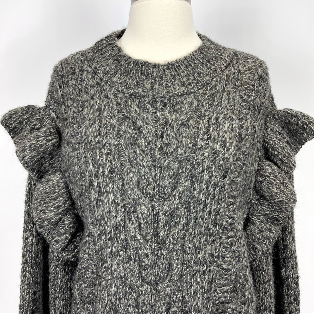 Topshop Ruffle cable knit sweater - Picture 2 of 6